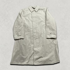 London Fog Trench Coat Mens 44 Vintage Button Up Overcoat, Beige