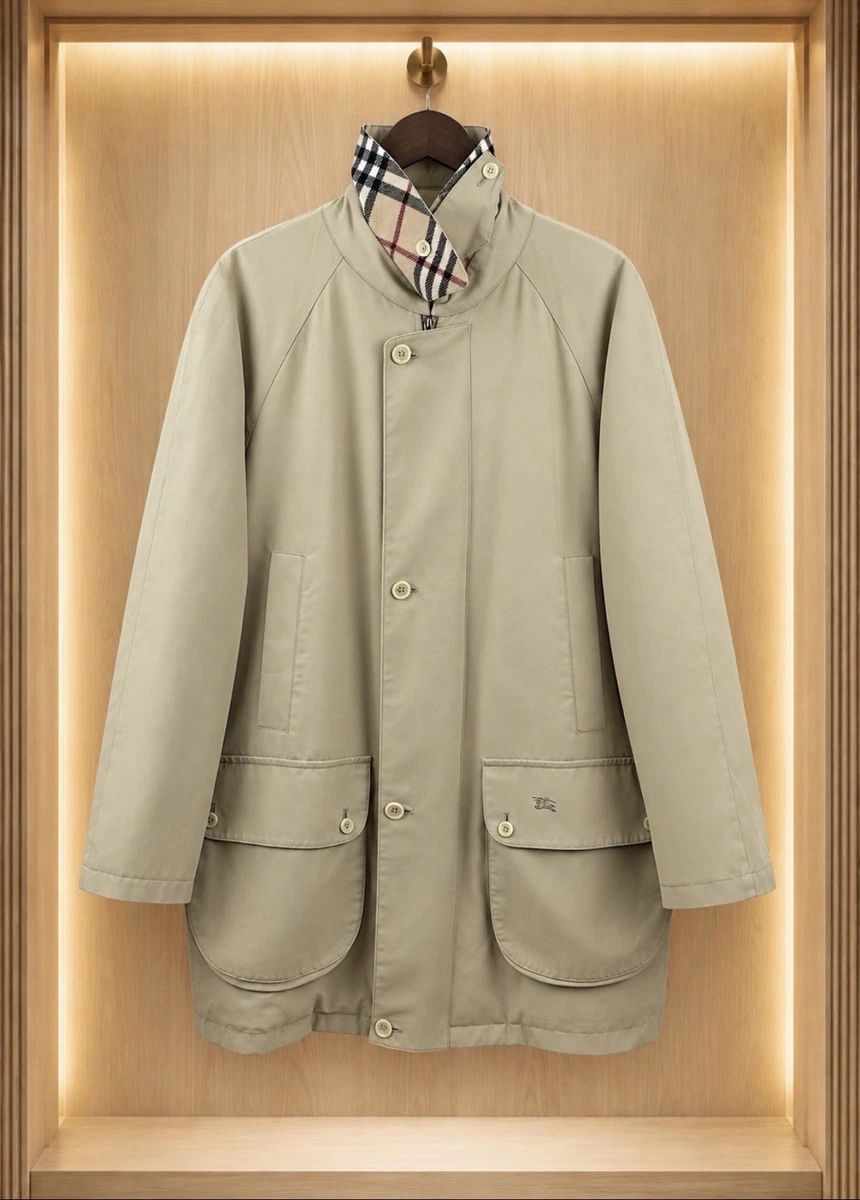 Burberry London Vintage Beige Coat – Nova Check Wool Lining L
