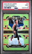 2024 PANINI SELECT WNBA TYASHA HARRIS #31 NEON GREEN PRIZM 11/75 PSA 9