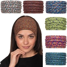 6Pcs Wide Headbands for Women Non Slip Soft Fabric Hair Wrap Boho Head Bands ...