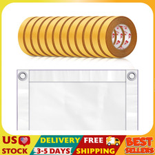 12 Rolls Heavy Duty Banner Hem Tape 1" x 90 ft Double Sided Vinyl Banner Tape He