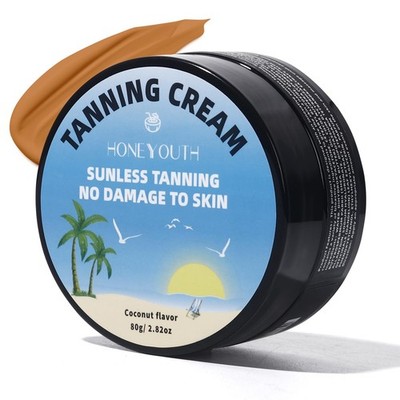 Self Tanner Cream for Body & Face - Natural Dark Sunless Tanning Lotion, Stre...
