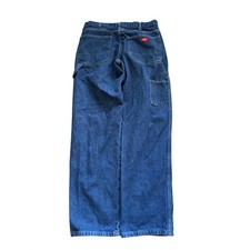 Dickies Mens Carpenter Jeans 34x32 Medium Wash Blue Denim Utility Work Pants