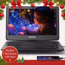 19" Full HD Portable DVD Player w/ 16" Large Screen AV Out HDMI MP3 USB Battery