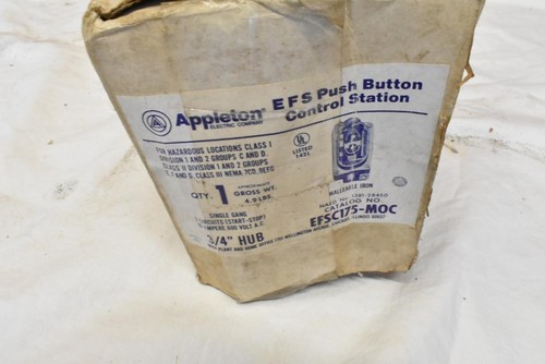 Nice NOS Appleton EFSC175-MOC Start/Stop Push Button Control Station 3/4" Hub - Picture 6 of 7