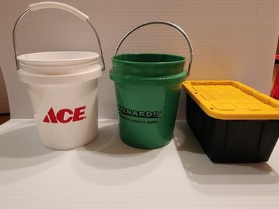 #ad Menards amp; ACE Hardware Mini Bucket Teeny Tote 3 Pack 4in Tall HTF $20.99