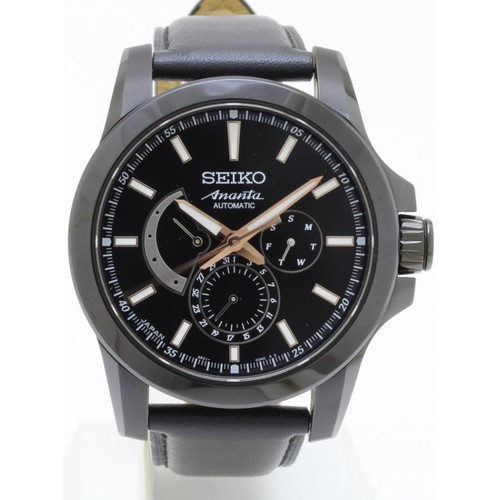 Seiko Brightz Ananta SAEC017 Men's Watch Black Dial Rose Gold Hands Used - Picture 1 of 5