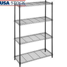 Adjustable Metal Wire Shelving Unit 4 Tier Heavy Duty Storage Rack NSF Certified