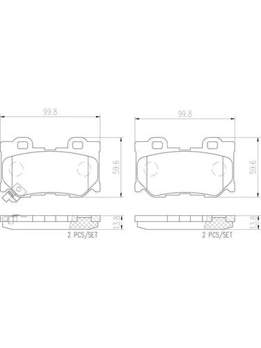 Brembo Ceramic Brake Pads fits Nissan 370Z 3.7 Z34 (P56095N) - Picture 2 of 12