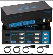 8K 60Hz HDMI Displayport KVM Switch 3 Monitors 2 Computers 4K 120Hz Triple Monit