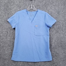FIGS Technical Collection Catarina V Neck Scrub Top Womens XS Extra Small Blue