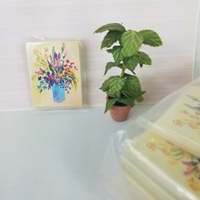 Lot of 576 Miniature Note Cards Blank Inside No Envelopes French Flower Bouquet