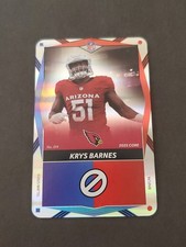 Krys Barnes 2025 Uno Elite Blue & Red Foil #014 Arizona Cardinals