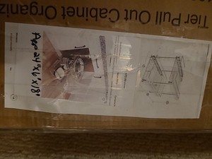 2 Tier Pull Out Cabinet Organizer 24×16×18 Open Box