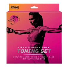 EDX 3 Piece Resistance Toning Set - Heavy, Circular Ankle & Figure 8 Bands