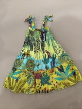 Vilebrequin Girls Gloss Jungle Print Dress/Cover Up 100 Pure Cotton Sz 2 ANS