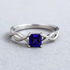 Infinity Promise Blue Sapphire 925 Sterling Silver September Ring for Women 1003