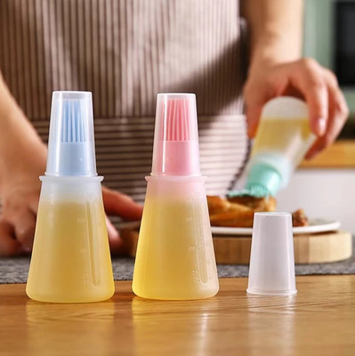 1/3 pcs Silicone Oil Bottle with Brush BBQ Baking Pastry Oil Dispenser