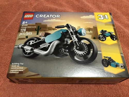 LEGO Creator 3 in 1 VINTAGE MOTORCYCLE Set Vehicle Building Toy 128 Pieces 8+ 🏍