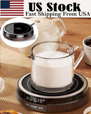 Coffee Mug Warmer for Desk Auto Shut Off for Tea, Milk, Hot Drinks - Wood Effect