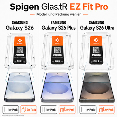 Glas + Applikator für Galaxy S26/S26 Plus/S26 Ultra Spigen Glas.tR EZ Fit Pro