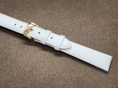 Ladies' NOS Speidel 14mm White Padded Stitchless Calfskin Watch Band