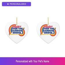 Custom Pet Memorial Set of 2 Ornament Personalized Name Dog Lover