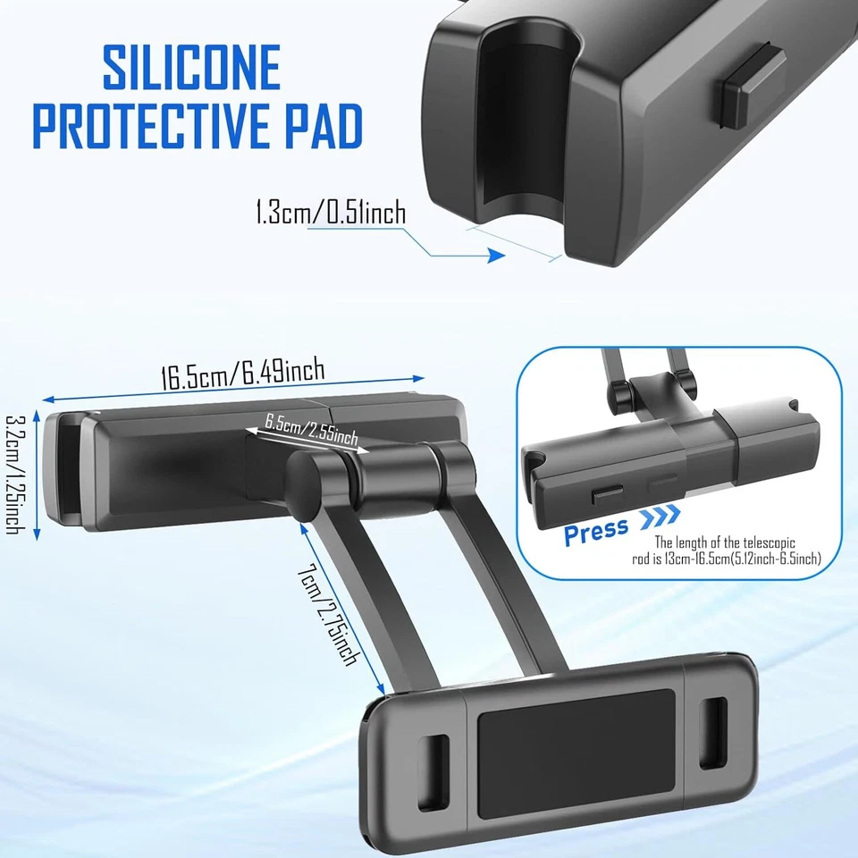 Supporto Tablet Poggiatesta Auto, Universale Porta Tablet Auto Posteriore, Esten - Immagine 3 di 4