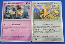 2x Pokémon TCG Paldean Fates: Gimmighoul (044/091) + Gholdengo (067/091) - NM
