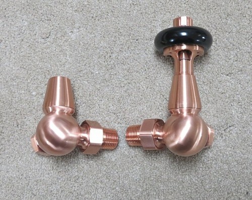 Faringdon Style Corner Thermostatic Radiator Valves - Trv & Lockshield Set - Picture 79 of 122