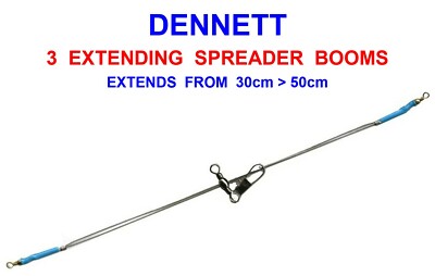 3 DENNETT 30 BIS 50cm VERLÄNGERBARE SPREIZER AUSLEGER FÜR MEERESANGELSCHNUR BRAID RIGS