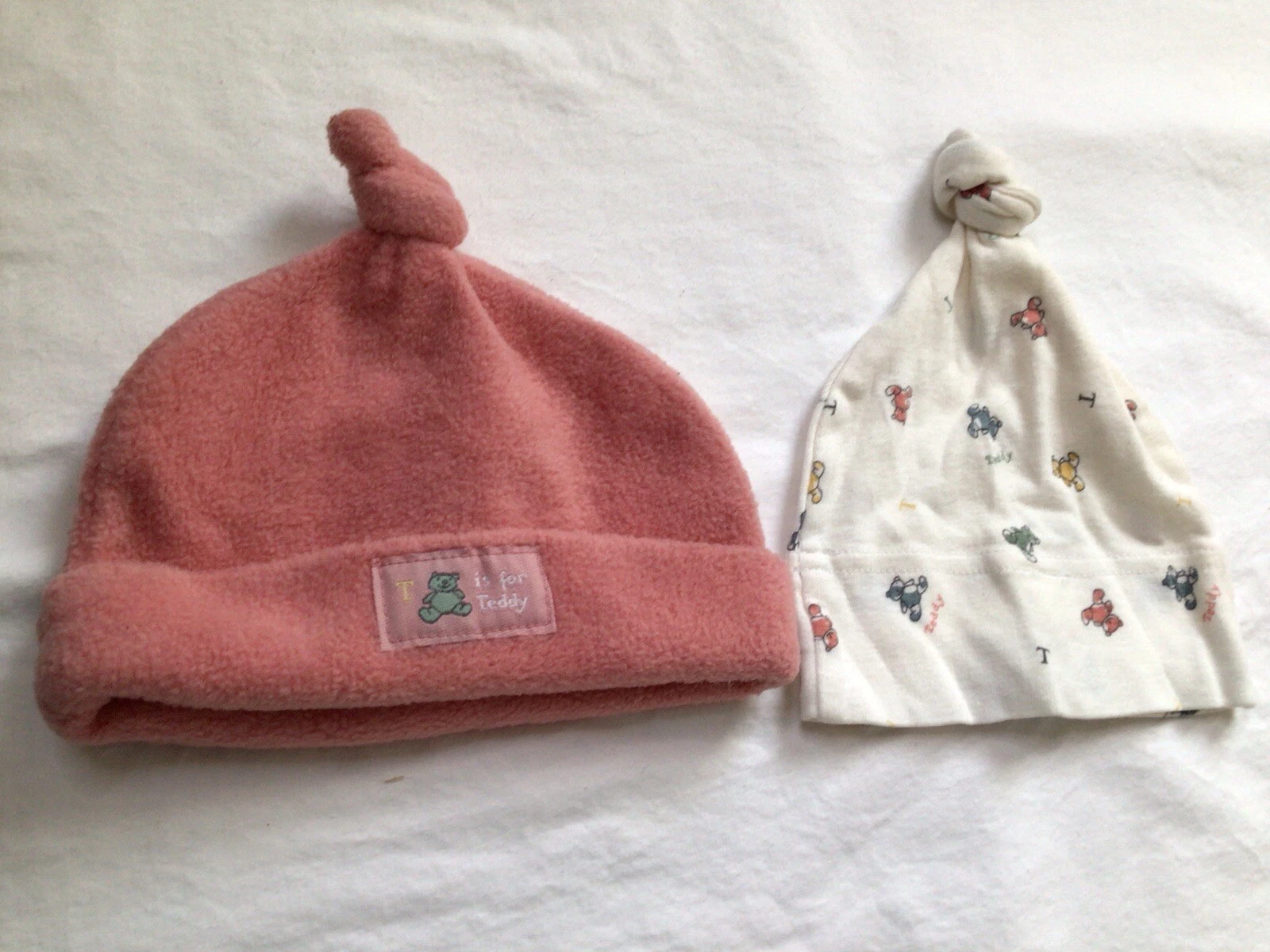 Baby Gap Size 0-3 Mos Hats Beanie Cream Pink Set of two
