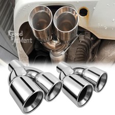 9.7 Long Quad Exhaust Tip 2.5 Inlet 3.5 Outlet Dual Wall Pipe Tail Universal