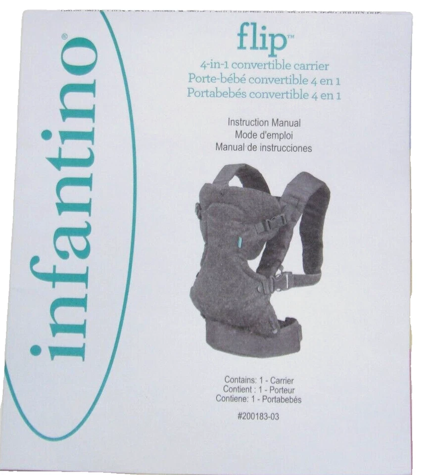 INFANTINO Abatible Convertible Bebé, Portabebés, Cabestrillo Gris se adapta a 8-32 libras NUEVO Foto 2 de 3