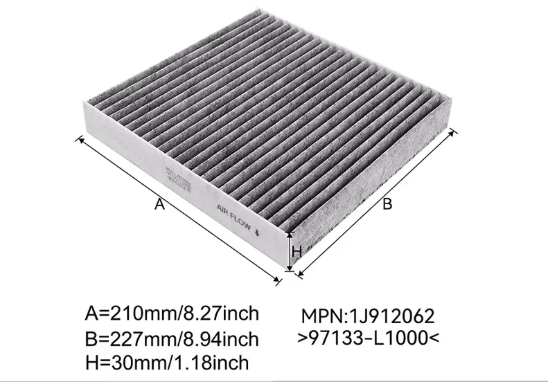 НОВЫЙ угольный воздушный фильтр салона 97133-N9100 для 2021-2024 Hyundai Elantra 1,6 л 2,0 л - Изображение 3 из 3