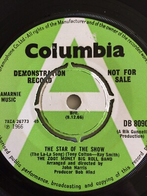 Zoot Money,DEMO,Star Of The Show/Mound Moves,EX+,Columbia,1966