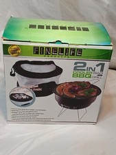 Finelife Camping Portable 2 in 1 BBQ Charcoal Grill & Cooler Bag Combo Tailgate