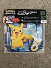 Pokemon Pikachu Fiesta de Cumpleaños Jumbo Letra Banner Kit 10 pies de largo Decoración