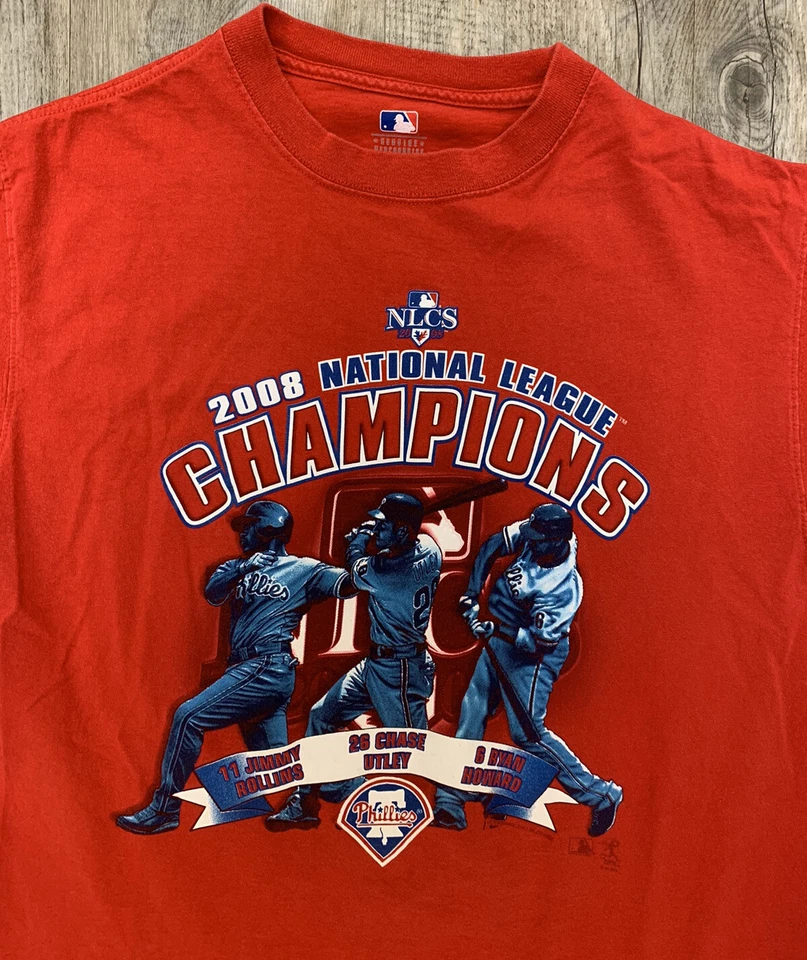 Camiseta 2008 Campeones de la Liga Nacional Philadelphia Phillies Talla Mediana Foto 2 de 4