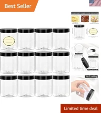 8 Oz Round Cosmetic Containers - 36 Pack with Screw Lids & Personalized Labels