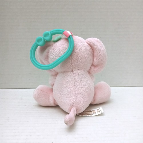 Elephant Stuffed Animal Teether Pink Plush 5” Carters Child of Mine Chime Bell - Picture 3 of 7