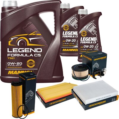 Inspektionspaket MANNOL 0W-20 Legend Formula C5 7L für Mercedes-Benz E-Klasse