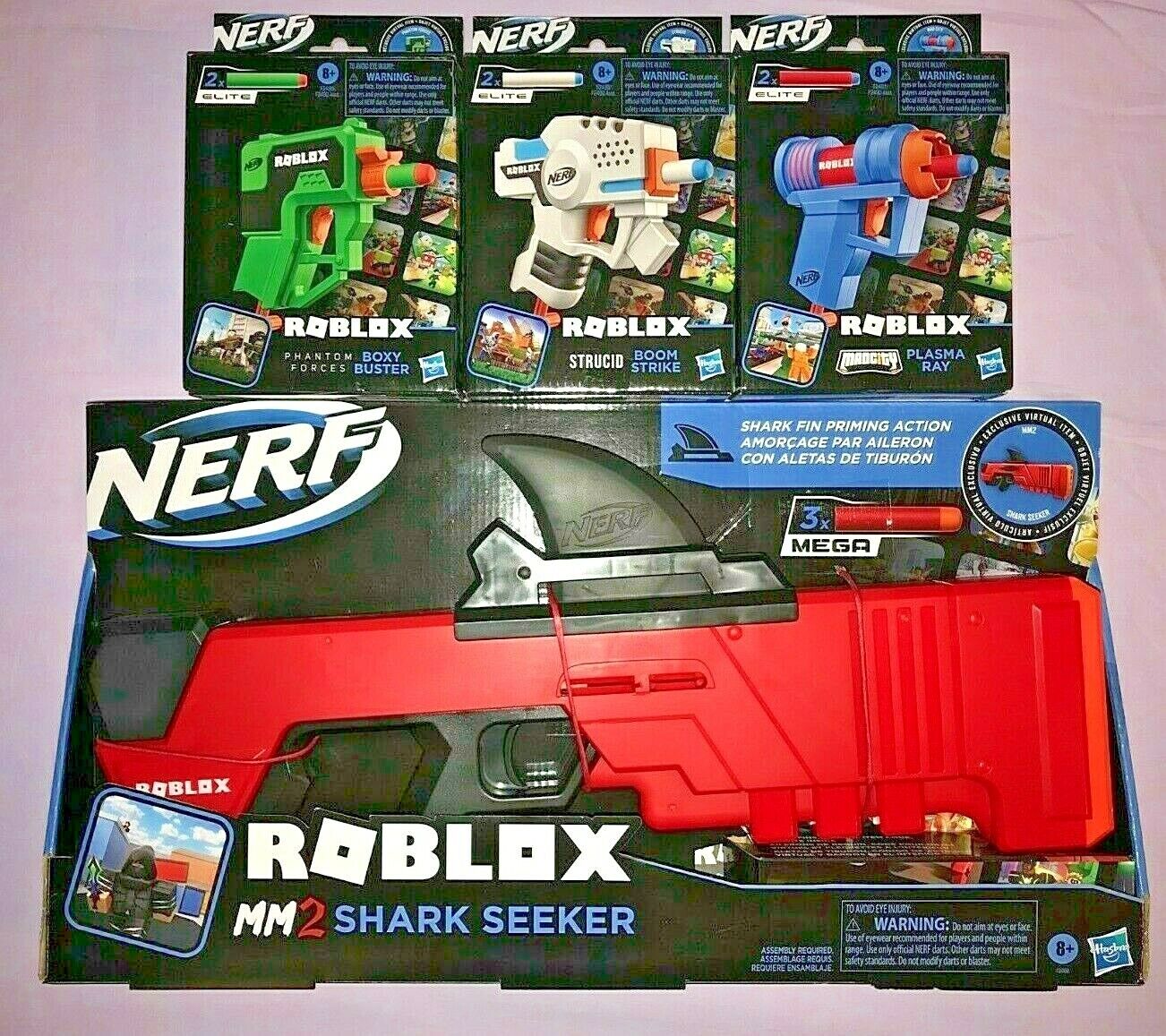 Lily on X: The Arsenal, JB & MM2 Shark Seeker Nerf guns are now available  on :  👈🏼 They all come with Roblox codes, I  show their matching codes here