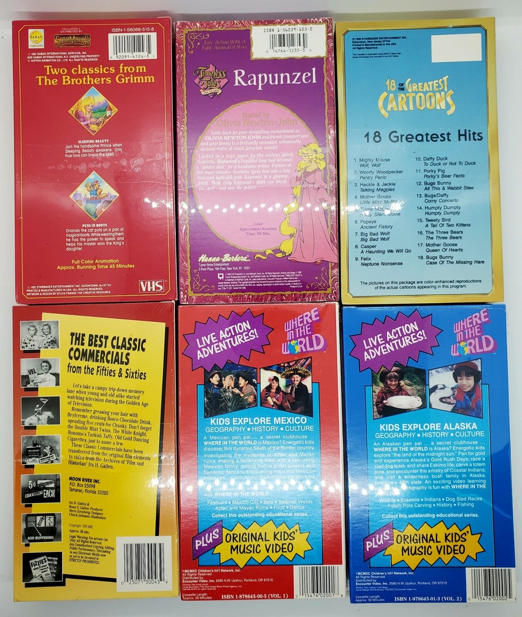 LOT of 6 Brand New Factory Sealed (VHS, 1990) Rapunzel/Grimm's