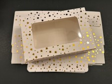 24 PCS Bakery Boxes Gold Foil Treat Boxes Cookie Boxes with Window Pastry Boxes