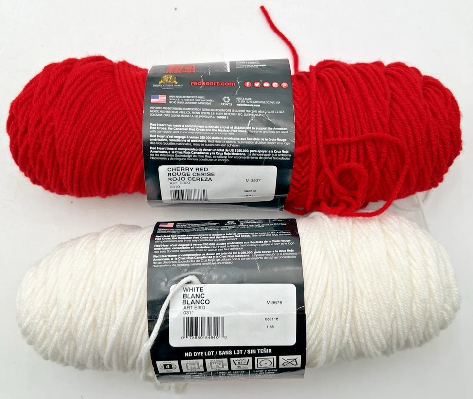 (6+) HILO AHORRADOR CENA CORAZÓN ROJO HILOS (1+) ROJO CEREZA, (2+) BLANCO (3) NEGRO Foto 3 de 4