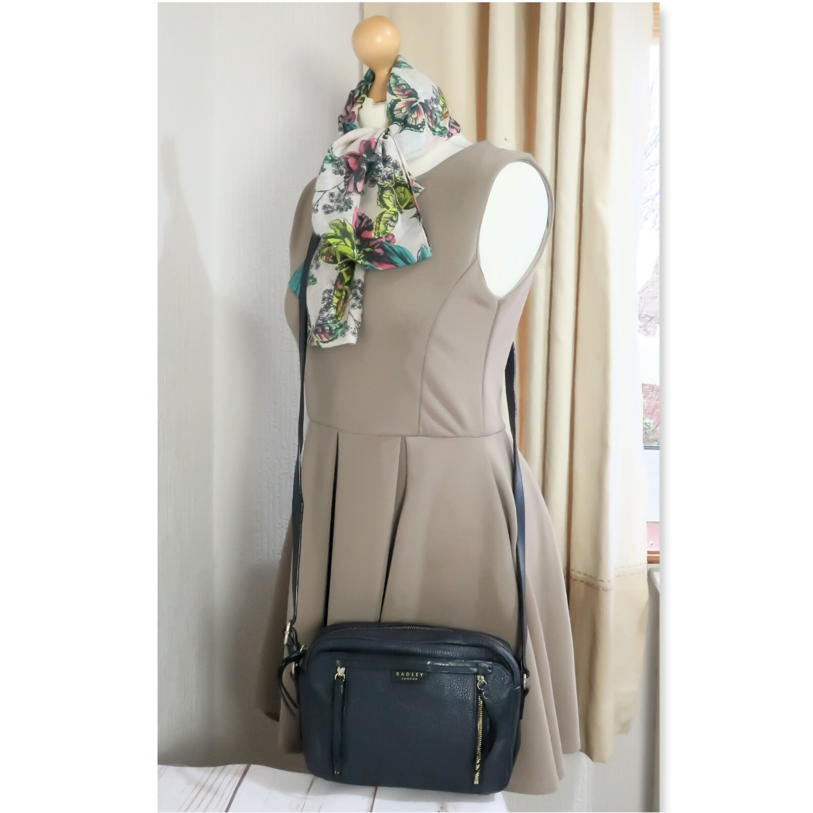 RADLEY Penhurst Bag Crossbody Messenger Navy Leather Dog/Dust Bag RRP £