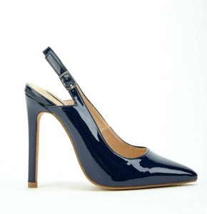 navy patent court shoes size 5