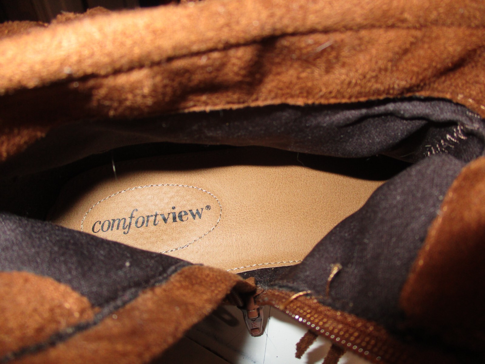 Comfortview Lynette Faux Suede Brown Ankle Moccasin Fringe Boots Sz 9