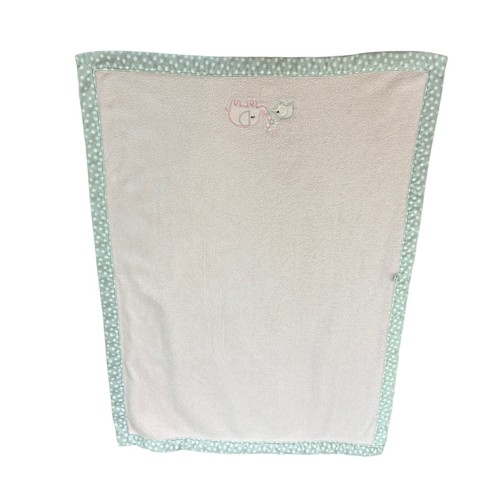 CARTER'S Pink Mommy & Me Blanket Elephants Polka Dots 30x39 Gray Trim Mom Baby - Picture 4 of 5